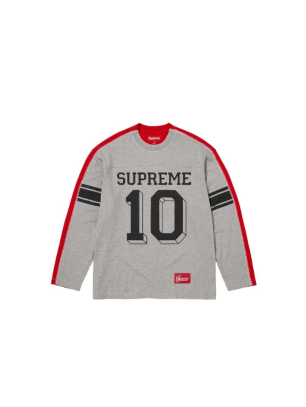 Supreme Split L/S Football Top Grey • XL